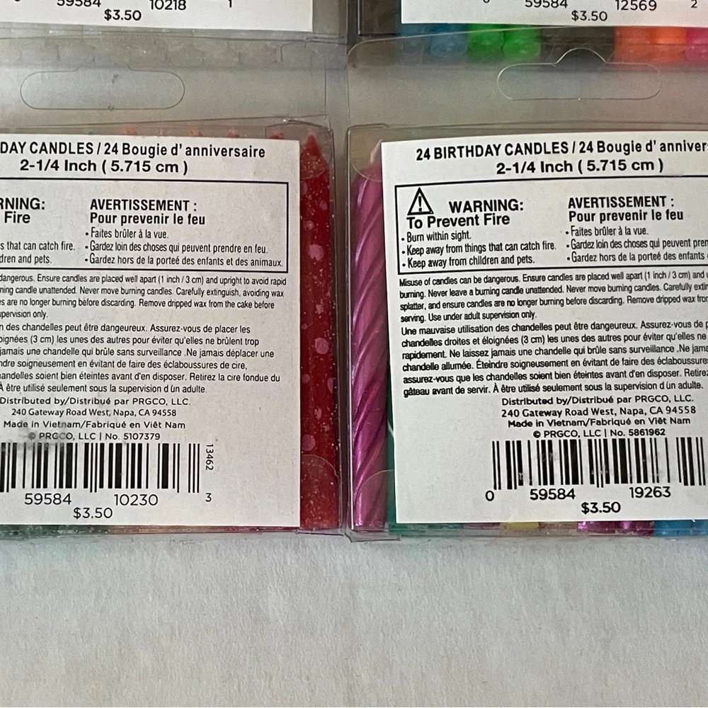Papyrus 4 Packs Multicolor Birthday Cake Candles Happy Anniversary Candles New